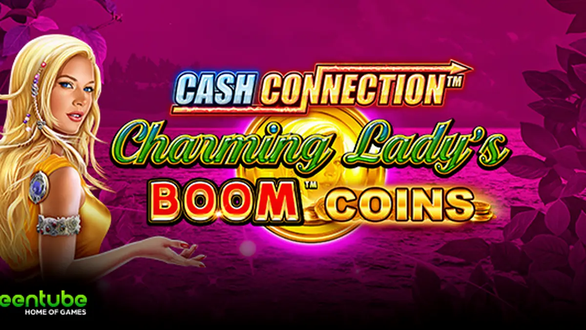 Interface vibrante do slot Cash Connection Charming Lady’s Boom Coins