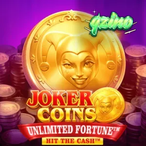 Interface do jogo Joker Coins Unlimited Fortune com símbolos de moedas e curingas